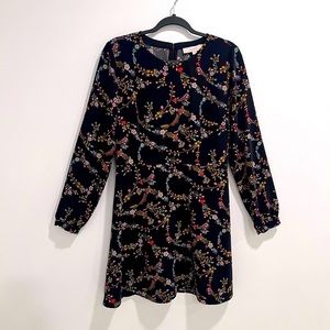 LOFT Women’s Long Sleeve Back Zip Printed Mini Dress Size 8